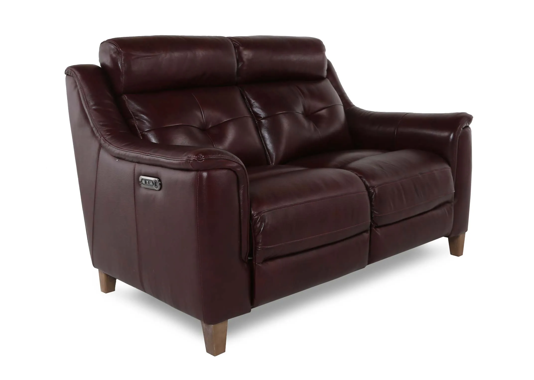 2 Seater Light Brown Leather Power Reclining Sofa Vantage EZ Living Furniture